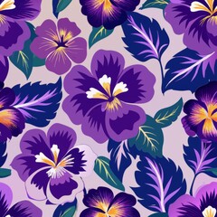 Fototapeta premium seamless pattern of captivating batik violets, Generative AI