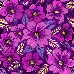Fototapeta premium seamless pattern of captivating batik violets, Generative AI