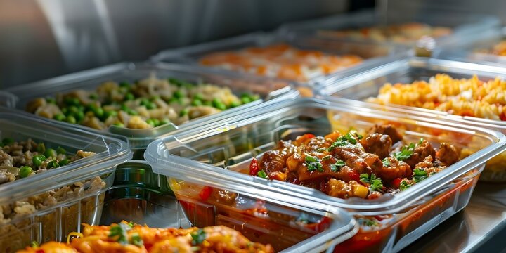 Quick and Easy Microwavable Ready Meals for Convenience. Concept Convenience Foods, Microwave Meals, Quick Cooking, Ready-to-Eat Dinners, Meal Prep