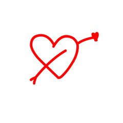 Love Heart line drawn