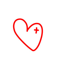 Love Heart line drawn