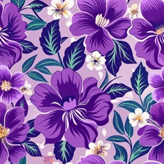 Fototapeta premium seamless pattern of captivating batik violets, Generative AI
