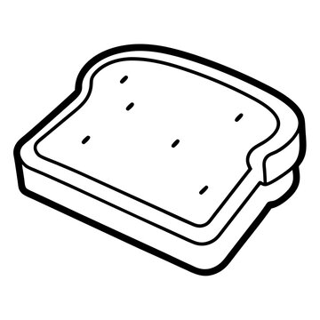 recommend clip art: toast outline coloring book page line art illustration digital drawing