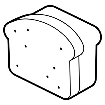 recommend clip art: toast outline coloring book page line art illustration digital drawing