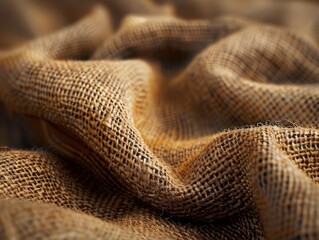 Fototapeta premium Close-up of the texture and weave of burlap fabric, 8K, Full HD.