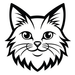 Fototapeta premium Vector of a cat face design on white background. Pets, Animals.
