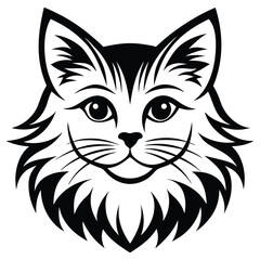 Vector of a cat face design on white background. Pets, Animals.