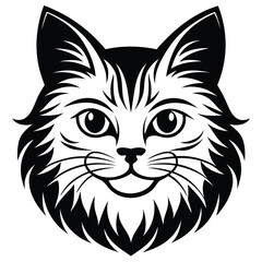 Vector of a cat face design on white background. Pets, Animals.