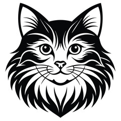 Vector of a cat face design on white background. Pets, Animals.