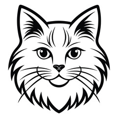 Fototapeta premium Vector of a cat face design on white background. Pets, Animals.