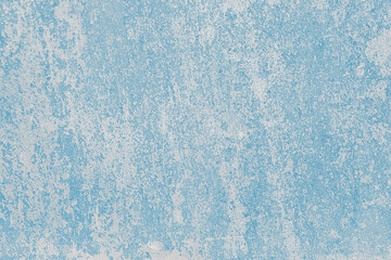 White and blue colored messy stucco, plaster texture background close up. Decorative weathered painted wall, aged stained concrete surface. Wallpaper, backdrop, copy space