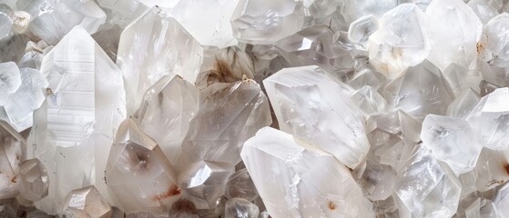 Panoramic close-up, high detail scan of quartz material, Generative AI