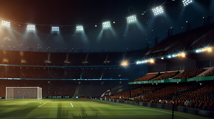 View of a Football Stadium with Sparkling Lights