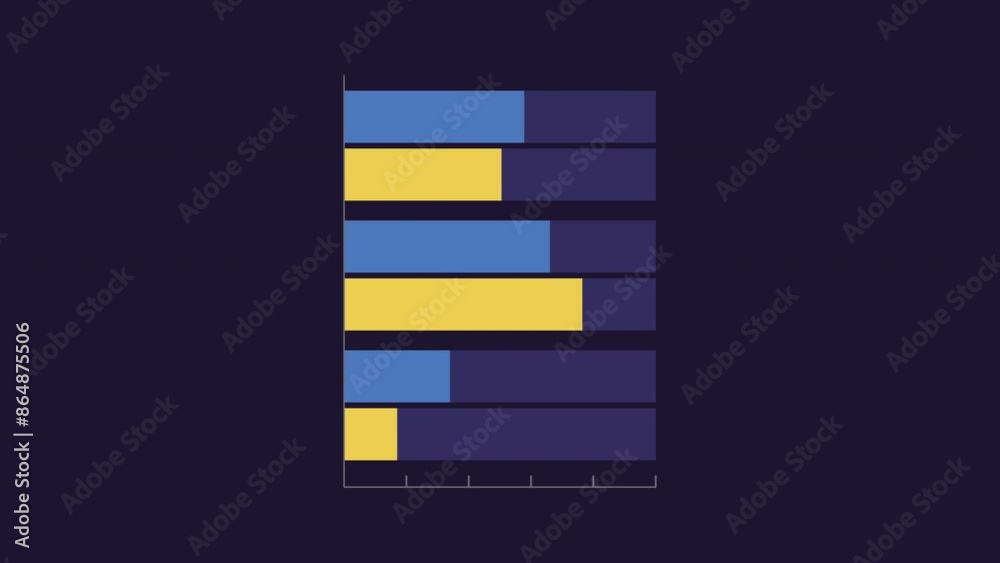 Poster clustered column chart animation. data visualization animated element. moving bars. information mana