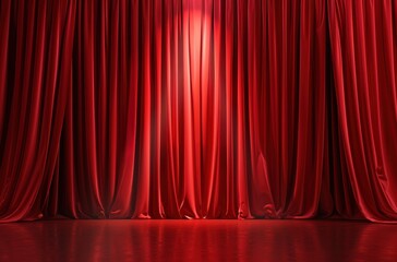 Dramatic red theater curtains