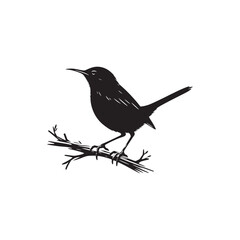 Rail Bird Vector Silhouette - Minimalist Rail Bird Design - Rail Bird Illustration.