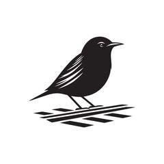 Rail Bird Vector Silhouette - Minimalist Rail Bird Design - Rail Bird Illustration.