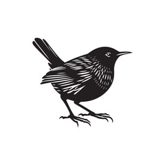 Rail Bird Vector Silhouette - Minimalist Rail Bird Design - Rail Bird Illustration.