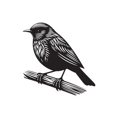 Rail Bird Vector Silhouette - Minimalist Rail Bird Design - Rail Bird Illustration.