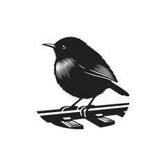 Rail Bird Vector Silhouette - Minimalist Rail Bird Design - Rail Bird Illustration.