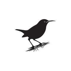 Rail Bird Vector Silhouette - Minimalist Rail Bird Design - Rail Bird Illustration.