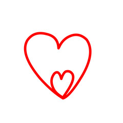 Love Heart line drawn
