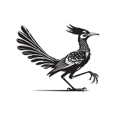 Roadrunner Bird Vector - Roadrunner Bird Silhouette - Minimalist Roadrunner Bird design.