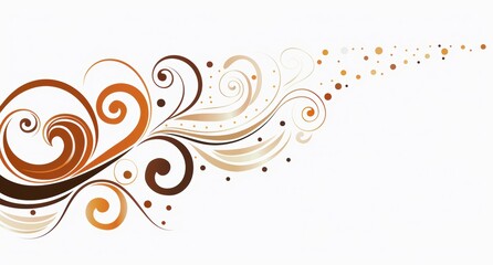 Fototapeta premium abstract swirling floral pattern in warm earth tones