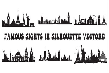 Obraz premium Iconic Landmarks in Silhouette 