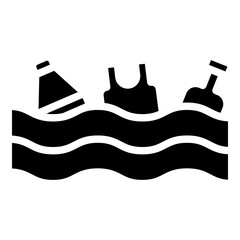 Ocean Waste Vector Glyph Icon Design