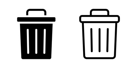 Trash icon set. Bin sign. flat illustration of vector icon on white background