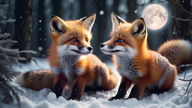 A red fox .