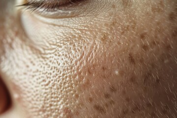 Fototapeta premium Close Up Of Freckles And Skin Texture On A Persons Face