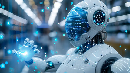 Fototapeta premium AI Learning and Artificial Intelligence Concept .Generative AI