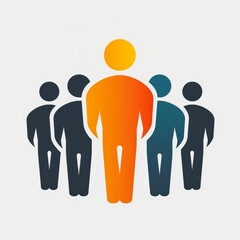 A 3D icon symbolizing leadership, featuring a prominent figure standing at the forefront of a group, representing guidance and direction. The design is sleek and modern, perfect for business and
