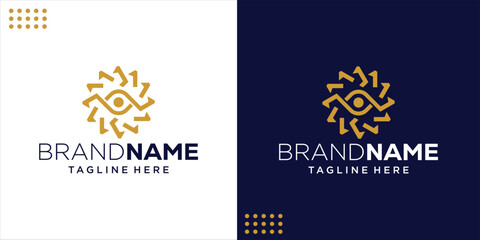 Creative Flower Logo with an Eye in the Middle, Design Inspiration, Design Illustration, Vector