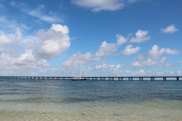 wooden bridge over the ocean, Key west, Florida