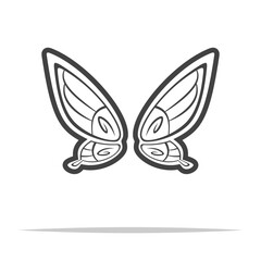 Fairy wings outline icon transparent vector isolated