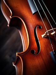 Detailed View of Violin Body Showcasing Fine Craftsmanship and Texture