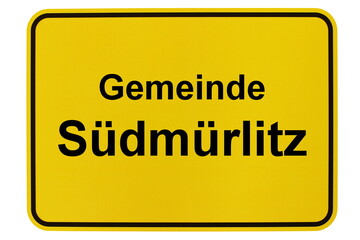 Illustration eines Ortsschildes der Gemeinde Südmürlitz in Mecklenburg-Vorpommern