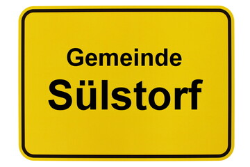 Illustration eines Ortsschildes der Gemeinde Sülstorf in Mecklenburg-Vorpommern