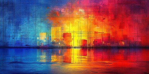 Obraz premium Abstract Cityscape Reflection