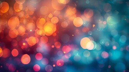Fototapeta premium Abstract background with vibrant bokeh lights in warm and cool tones.