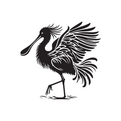 Spoonbill Bird Silhouette - Bird Vector - Spoonbill Bird 
Illustration.