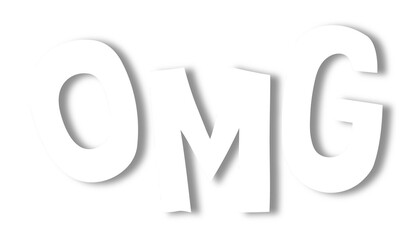 White OMG doodle typography design element