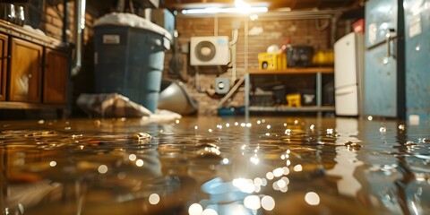 Snowmelt vs Pipe Burst Flooding Effective Cleanup Methods for Basement Remediation. Concept Snowmelt Flooding, Pipe Burst Flooding, Cleanup Methods, Basement Remediation, Effective Strategies