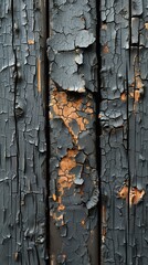 Obraz premium Close-up view of cracks in a weathered wooden fence.