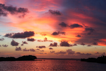 sunset over the ocean, Key west, Florida 