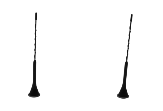 Short antennas for Wi-Fi, CB radio or radio and mobile phone - on isolated transparent background.