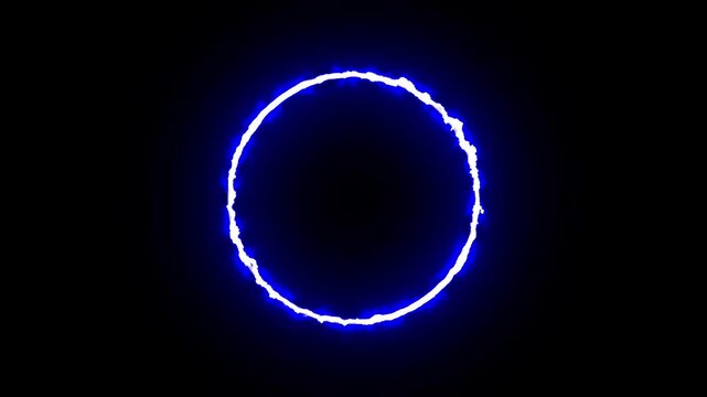 A ring of plasma against a black background. 3D animation